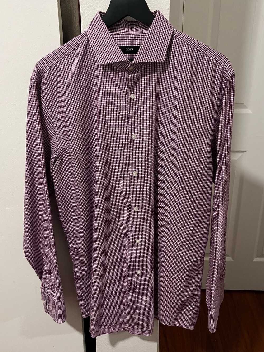 Hugo Boss Purple Micro-Check Dress Shirt